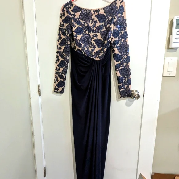 Lauren Ralph Lauren | Dresses | Lauren Evening Dress Cream And Navy Blue |  Poshmark